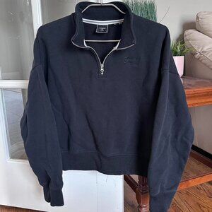 Black Superdry quarter zip sweatshirt